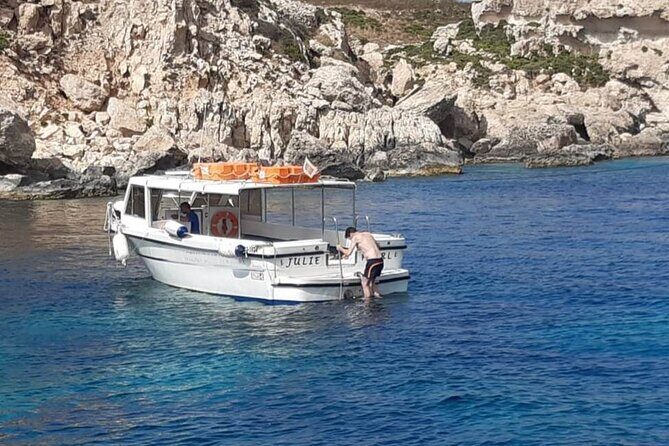 Comino and Gozo Private Boat Tour : Julie Pearl Boat - Elephant Rock and Santa Maria Caves for the camera crowd