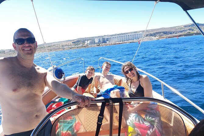 Family Private Boat Trip, Blue Lagoon, Malta, Comino & Gozo - What You Get On Board: Snorkeling Equipment Plus Shade for Real-Life Families