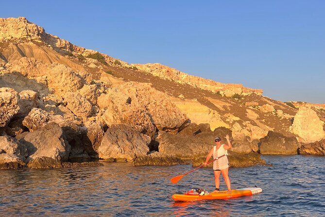 SUP Sunset Paddling to Ta Marija Caves - Snorkel Break at a Hidden Bay: A Practical Way to Mix Up the Trip